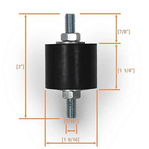 Anti-Vibration Rubber Isolator Mounts with Studs Shock Absorber, M8