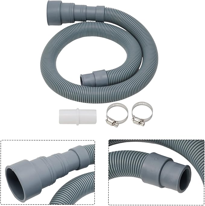 Drain Hose Extension Kit, Includes Drain Hose, Clamps And Adapter For All Washing Machines, Dishwashers And Dehumidifier High-Quality, Gray, 1-Piece(27.56 IN)