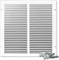 14 x 14 Inch Return Air Vent Cover, Solid Steel HVAC Grille for Wall or Ceiling, White Duct Opening, Durable Return Air Vent Cover, Airflow Ventilation Grille for Home or Office