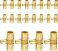 20-Pack PEX Fittings Niikappu 1"x1"x1/2" Pex Tee, Brass Crimp Pipe Fittings for PEX Pipes, ASTM F1807