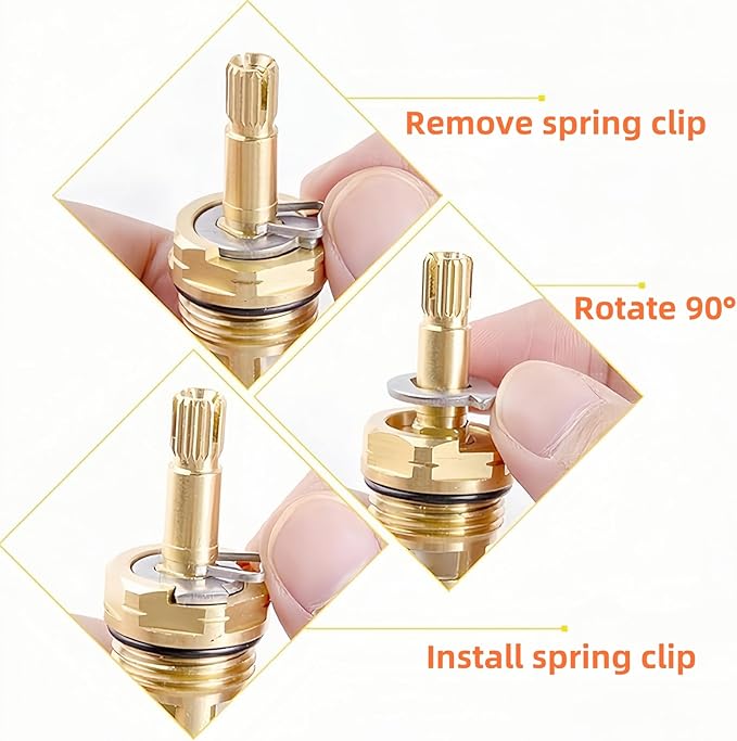 2 Pack Replacement Cartridge for American Standard 994053-0070a & 994053-0070a/H – Compatible with Bathroom, Kitchen, Bathtub Faucets – Hot/Cold Water Brass Stem (Model 4Z-24H)