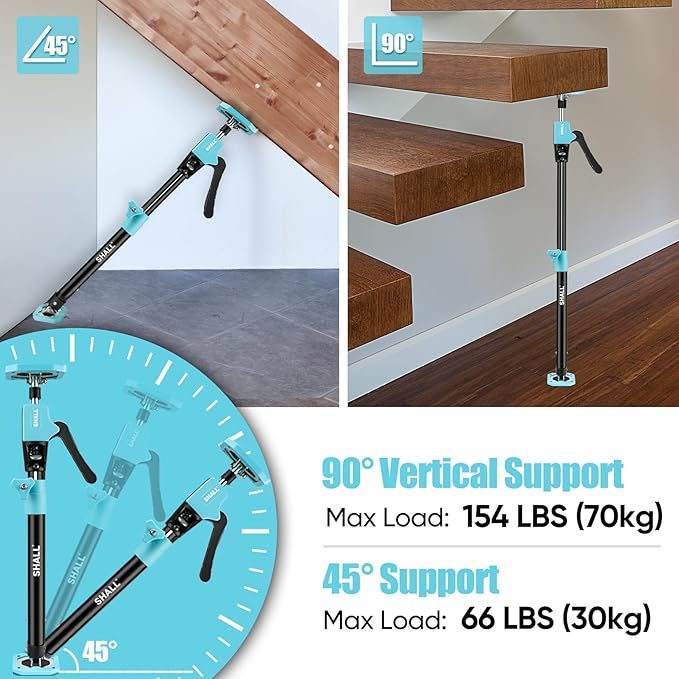 SHALL Cabinet Jack Support Pole, 18.5-29.5 in Adjustable Third Hand Tool, Steel Telescopic Quick Support Rod with 154lbs Capacity for Cabinets Jack, Drywall Lift & Cargo Bars, 2PK w/Storage Bag
