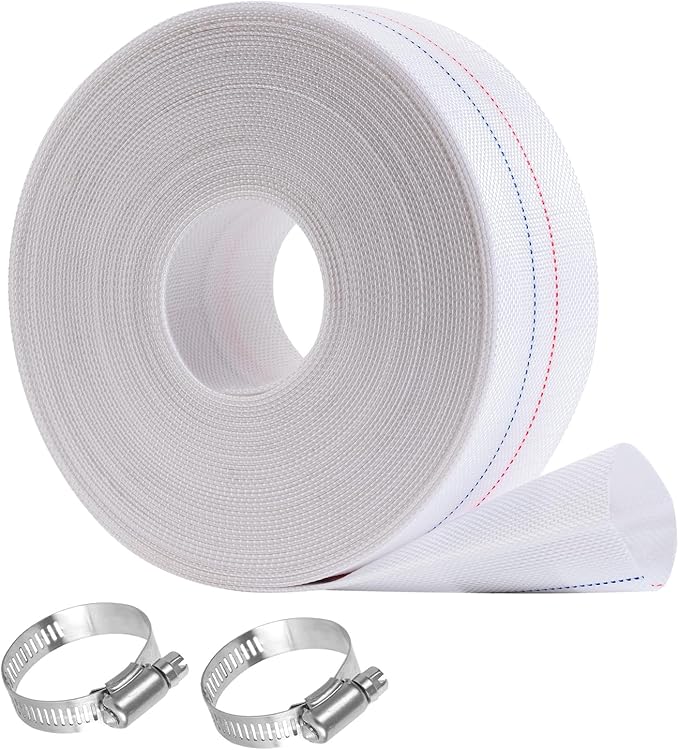 Eastrans 2-1/2INx100FT Pool Backwash Hose,Extra Heavy Duty Discharge Lay Flat Hose for Swimming Pool, Drain Hoses with Clamp,10 Bar Working Pressure,High pressure resistance,Wear Resistance