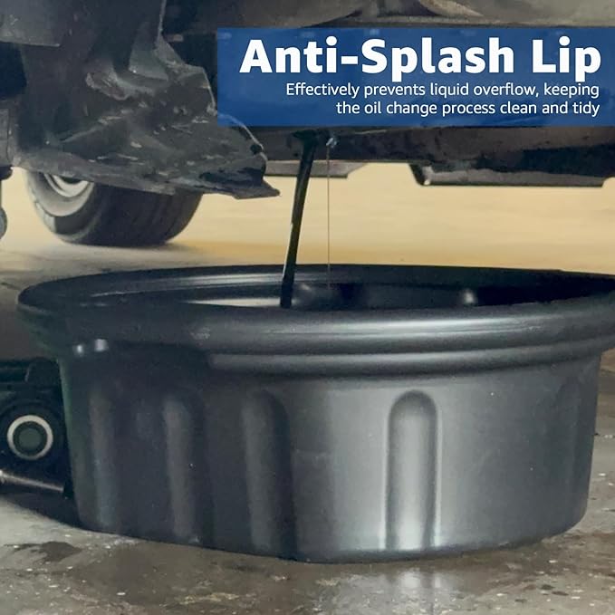 HKTE 16L (4.2 Gallon) HDPE Oil Drain Pan, Large Capacity,High-Density Polyethylene, Anti-Splash