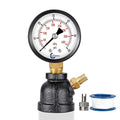 Gas Test Pressure Gauge 60 Pound, 60 PSI / 400 kPa, 3/4” FNPT Connection, Brass Valve, Forged Steel Bell Shape Body Assembly.