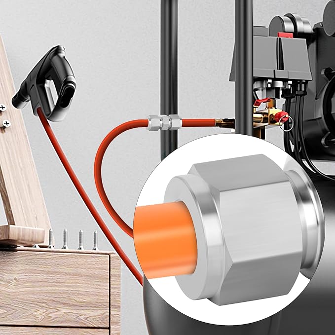 TAISHER 2PCS 304 Stainless Steel Compression Tube Pipe Fitting Connector, 3/8" Tube OD x 1/4" Tube OD Straight Adapter
