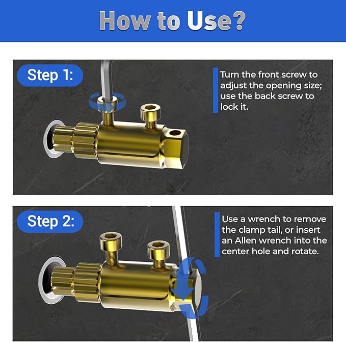 Broken Pipe Extractor Tool Set 1/2"-1" Gold, Faucet & Valve Removal Kit, Rusted Bolt Extractor, Stripped Screw Remover