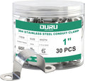 30pcs 1 Inch Conduit Clamp 304 Stainless Steel, Rigid Metal Pipe Clamp U Bracket, 2 Holes Pipe Strap for Automotive, Wire & Tube
