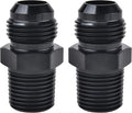 EVIL ENERGY 8AN Male to 3/8" NPT Fitting Straight Aluminum Black 2PCS
