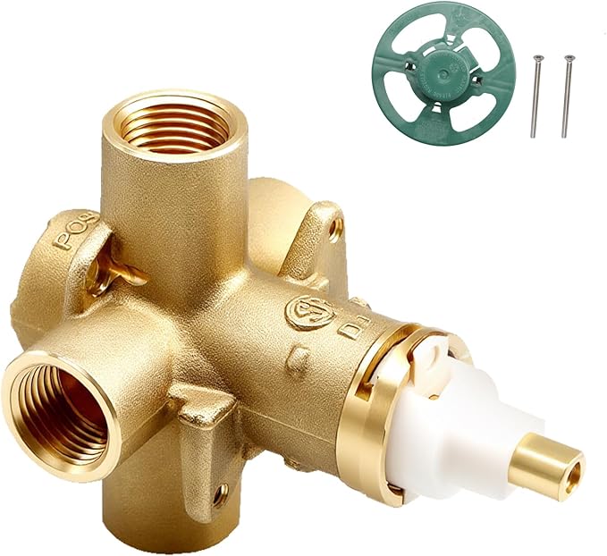 Pressure Balancing Tub and Shower Valve Compatible with Moen Posi Temp Trim Kit with 1222 Faucet Cartridge 1/2 Inch IPS Connections 4-Port Design Replace#: 2510