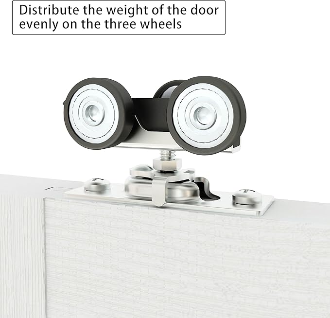 JUBEST Pocket Door Rollers Assembly, Commercial Grade Sliding Door Rollers Replacement, Top Mounted Pocket Door Hangers, 2 Pack