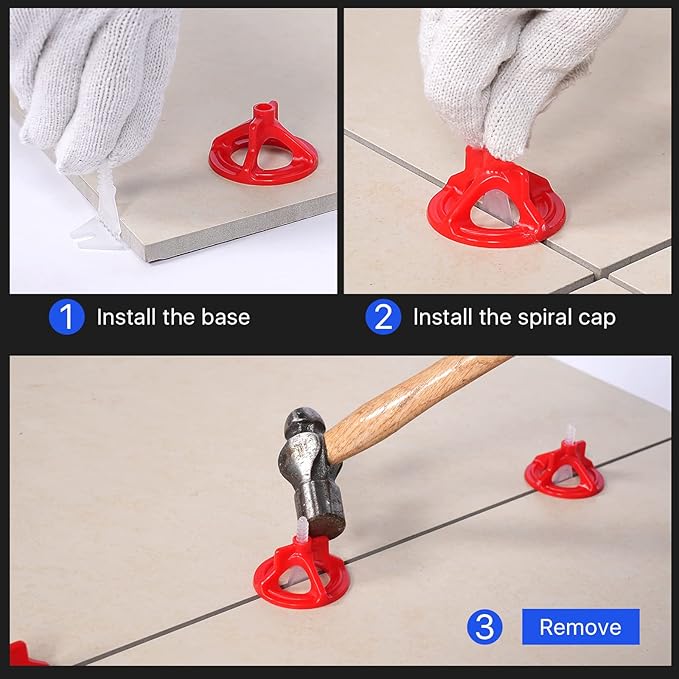 Pro-Grade 1/8" Tile Leveling System Clips 1000pcs - Dual-Purpose Leveler & Spacer for Ceramic & Stone Tiles | Lippage Prevention & Precision Gap Control | Effortless DIY Install(1000base, 1/8)