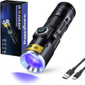 DARKDAWN UV 365nm Black Light Flashlights USB Rechargeable, Wood's Lamp Ultraviolet LED Portable Mini, Blacklight for cat Urine Detection Dry Stains, Uranium Glass, Leak Detection, D15 365 nm