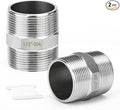 TAISHER 2PCS 304 Stainless Steel New Hex Nipple, 1-1/2" NPT Male x 1-1/2" NPT Male, Pipe Adapter Fitting