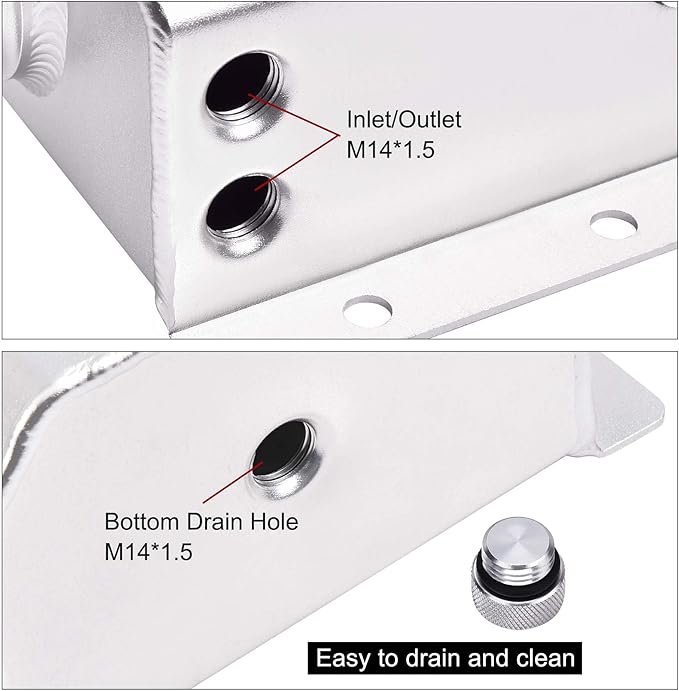 EVIL ENERGY Radiator Coolant Overflow Tank,Coolant Recovery Tank 1L Aluminum Universal
