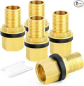 GASHER 2PCS Brass 1/2" Female 1/2" Male Bulkhead Tank Connector Adapter Fitting with Rubber Ring