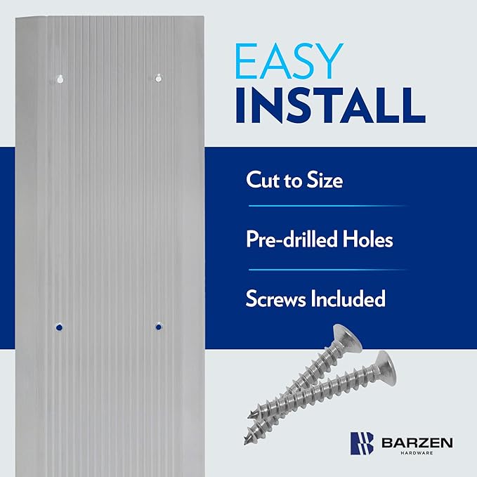 Premium Aluminum Door Threshold - Door Saddle Flat Utility ADA Wheelchair Compliance - Aluminum, 10" Wide x 48" Long