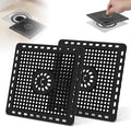 Hibbent 2 Pack Shower Drain Hair Catcher, Shower Drain Cover for Bathroom Floor 6" Drain, Anti-Clogging Bathtub Drain Strainer, Stainless Steel Kitchen Sink Drain Strainer with Handle, Matte Black