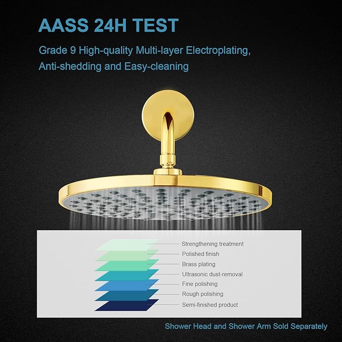 OFFO Extra Large Shower Arm Flange Bright Gold 3.5" in Outer Diameter Replacement Shower Head Arm Escutcheon Plate Suitable for Most Brands Head Arms