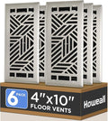 4x10 Inches 6 Pack Heavy Duty Walkable Floor Register Easy Adjust Air Supply Lever Floor Vents - Brooklyn Design - Vent Cover for Home Floor - Satin Nickel
