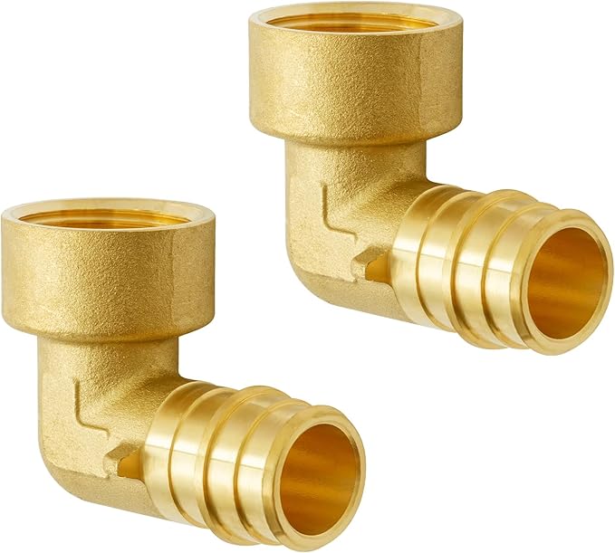 SUNGATOR 2-Pack PEX A Expasnion 3/4"x 3/4" Female NPT Elbow Threaded Adapter Brass Fitting, No Lead Brass, ASTM F1960 ONLY For Pex-A Tubing