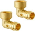 SUNGATOR 2-Pack PEX A Expasnion 3/4"x 3/4" Female NPT Elbow Threaded Adapter Brass Fitting, No Lead Brass, ASTM F1960 ONLY For Pex-A Tubing