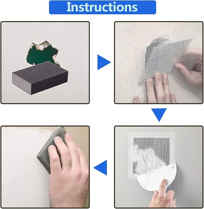 12pcs Drywall Repair Patch, 8" x 8" Drywall Patch Self Adhesive Aluminum Wall Repair Patch Kit