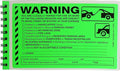 SmartSign Warning You are Illegally Parked Stickers | Book of 50 Labels with Liners, 5 x 8 inch, Tow Warning Parking Violation Sticker, Hard to Remove Write-On Tickets, Fluorescent Green