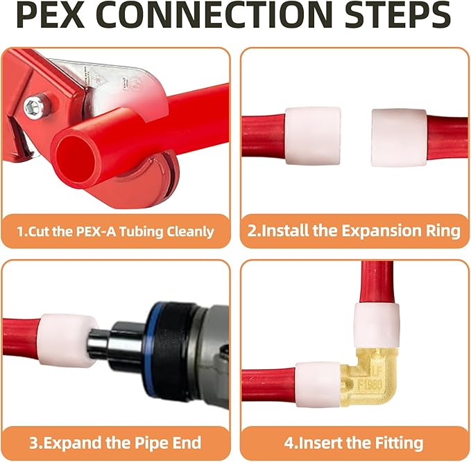 10-Pack YVSKM 1/2" PEX-A 90° Elbow Expansion Fitting, Lead-Free Brass Full Flow Connector, ASTM F1960 & cUPC Certified for Residential Hot & Cold Water and Radiant Heating Systems
