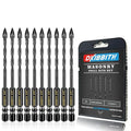 10 Pcs 3/16" Masonry Concrete Drill Bit Set for Tile Brick Glass Plastic Wood, Cross Tungsten Carbide Tip, Hex Shank, Work with Ceramic Porcelain Tile Wall Mirror Paver, 3/16 Inch Drill Bits,5mm.