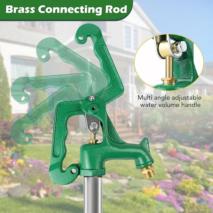 Yard Hydrant Frost Proof Outdoor Faucet Frost Free Freeze Proof Faucet for Yard Garden Farm Pasture Irrigation, Water Hydrant 3/4" Pipe Connection, 6.25ft Total Length 4' Bury