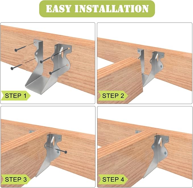 (60PC) 2" X 4" Joist Hanger 18 Gauge Double Shear Face Mount Joist Hangers for Wood, Floor Deck and Ceililng Joists