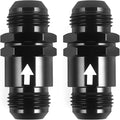AN10 One Way Non Return Check Valve 10AN to AN10 Male Flare Inline Fitting Aluminum Black 2PCS