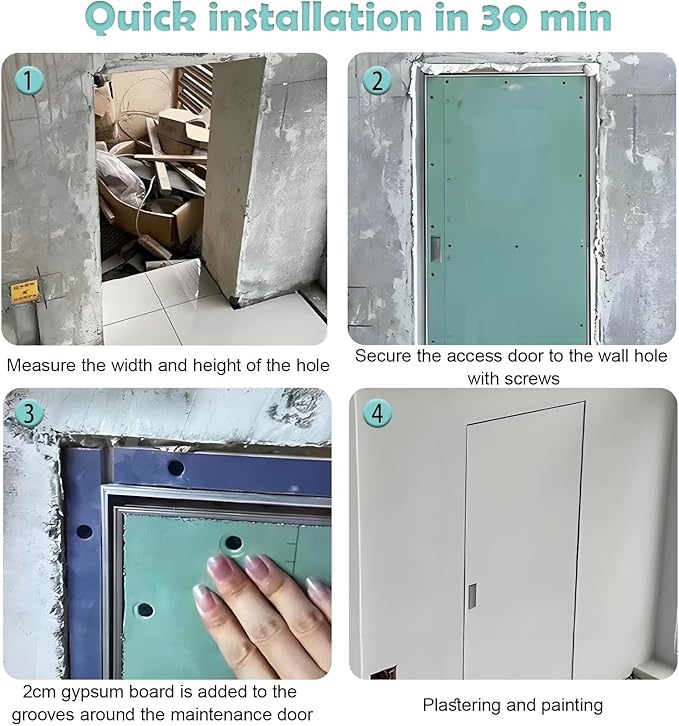 23.6''x31.5'' Aluminum Drywall Access Panel Flush Mount Paintable Wall Inspection Door for Plumbing Electricity HVAC, Recessed Attic Service Hidden Hatch for Home Garage Office
