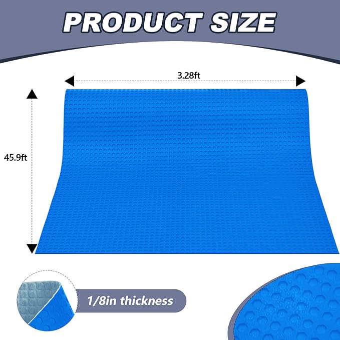 150 sqft Uncoupling Membrane for Tile 1/8''(3mm) Thick Waterproofing Membrane Crack Prevention Anti Fracture Flooring Underlayment for Bathroom Shower Kitchen Basement(Blue)