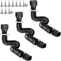 3 pack Flexible Rain Gutter Downspout Extensions,Drain Downspout Extender,Gutter Extension Flexible,Down Spout Drain Extension Pipes,Extendable from 21 to 60 Inches (3pcs black)