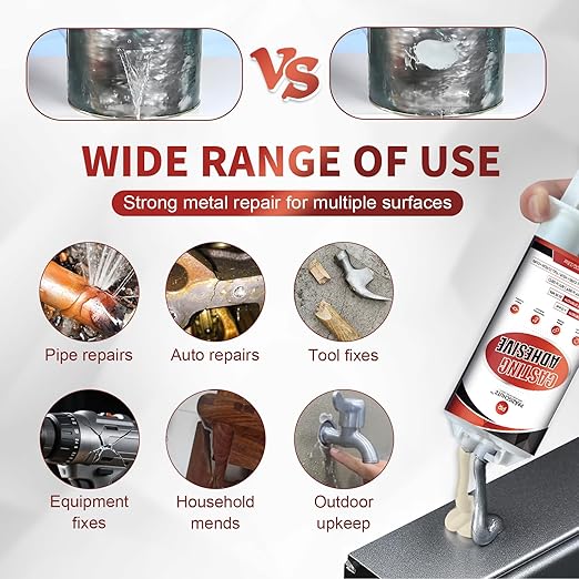 Heavy Duty Metal Repair Epoxy - Casting Adhesive & Filler for Aluminum, Steel, Iron, Plastic, Ceramic. Industrial Strength, Waterproof, Fixes Cracks & Sand Holes. (80g/2.8oz)