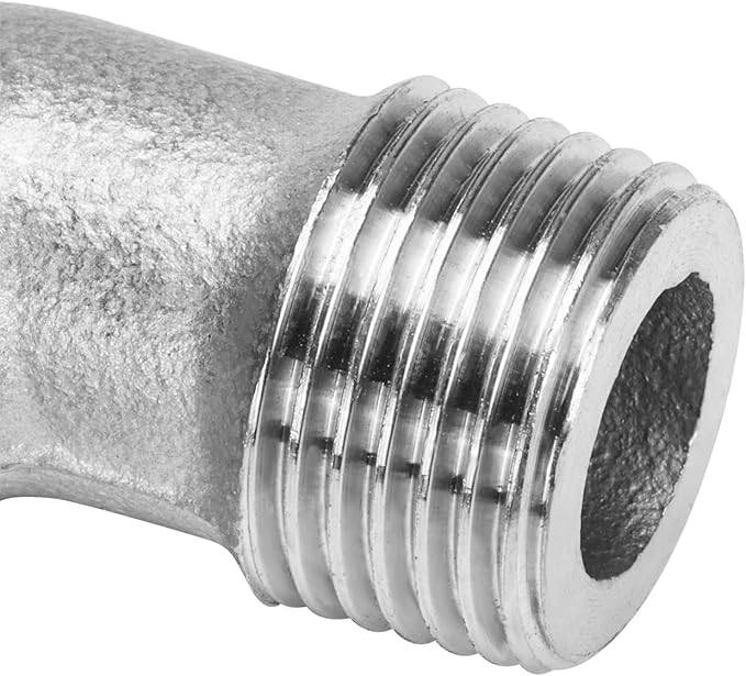 DERNORD 5/8" Hose Barb x 3/8" Male NPT Stainless Steel 90 Degree Elbow- Home Brew Pipe Fitting