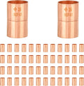 HeSun 50-Pack Copper Fittings, 3/4-Inch Copper Coupling with Rolled Stop, C x C with Sweat Solder Connection