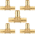 5-Pack HeSun PEX-A Expansion Fitting, 1/2 Inch Brass Pex Expansion Tee, 1/2"x1/2"x1/2" Tee,ASTM F1960(PEX1960041-5)