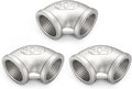 ChillWaves 304 Stainless Steel Pipe Fitting, 90 Degree Elbow 1/2" NPT Female x 1/2" NPT Female Thread Adapter(3-PACK)