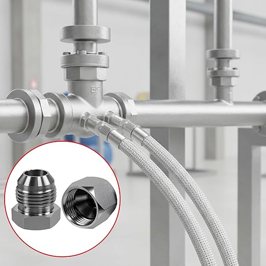 72PCS JIC Cap and Plug Set, 37 Degree Flare Thread Cap & Plug Assortment Set, Capping Off Hydraulic Lines, Carbon Steel, Size 4 6 8 10 12 16