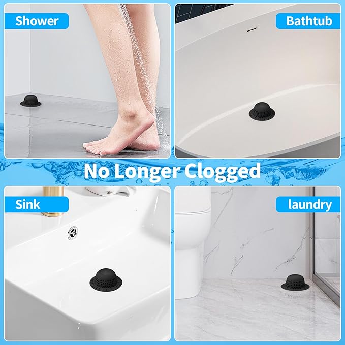 Shower Drain Hair Catcher Bathtub Drain Cover Shower Protector for Pop-Up & Regular Drains