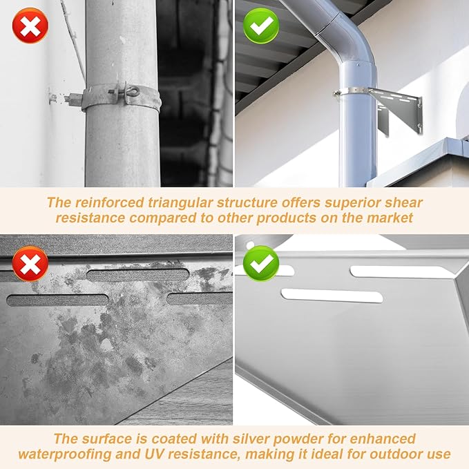 Adjustable 8" Chimney Pipe Wall Support Bracket, Fireplace Pipe Wall Bracket for 6" (8" O.D.) Double Wall Chimney Pipe