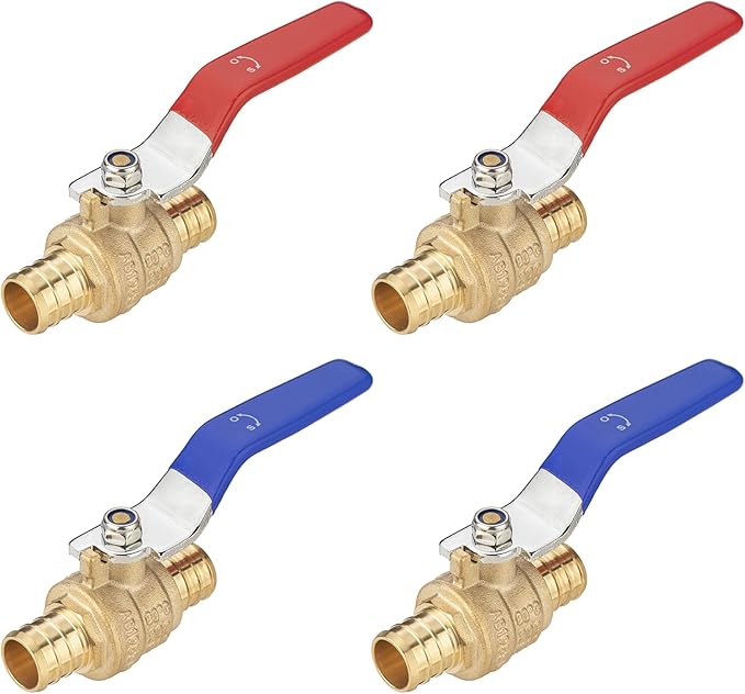 (10 Pack) Lidertik 3/4 inch PEX-B Crimp Ball Valve Shut Off Valve 1/4 Turn Valve LI-QF1-1807-0.75(10 PCS)