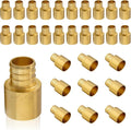 (30-Pack) PEX Fittings, Pex 1"x1" Female Sweat Copper Adapter, Brass Crimp Fittings, for PEX Tubing Pipe Plumbing, ASTM F1807(PEX1807137-30Pack)