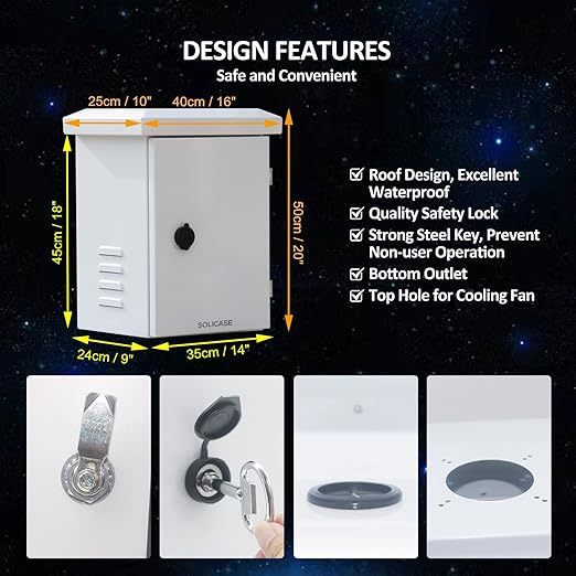 Electrical Box, Steel Electrical Enclosure, IP Waterproof Box for Outdoor Electronics, NEMA Outdoor Enclosure, Projector Box Enclosure for Electronics 20x16x10