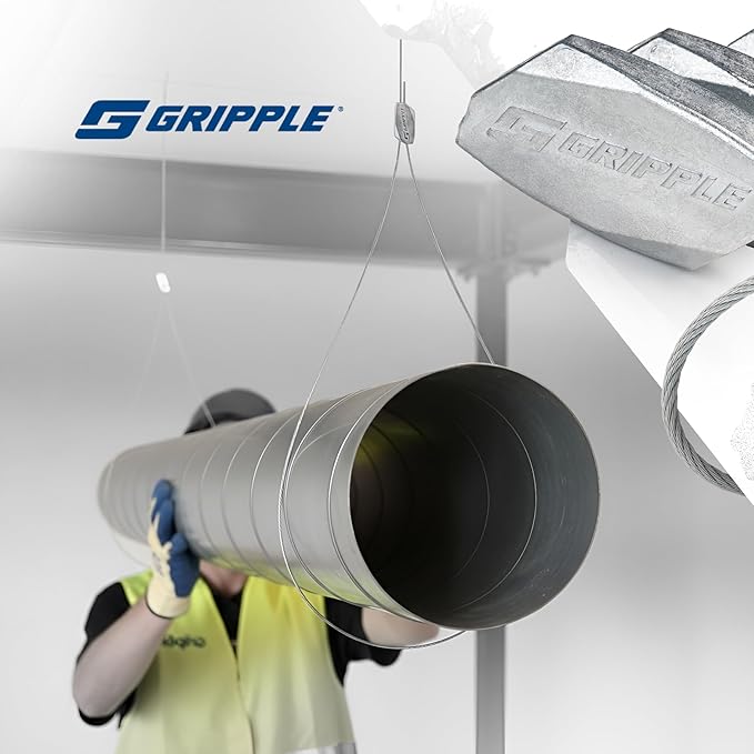 Gripple - No. 2 Standard Loop Hangers | Standard Hanger Cable | Hanger with Fastener for Fast Suspension | 100 lbs Safe Working Load | Sold in Packs of 10 | 15 Ft Rope