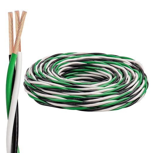 12 AWG THHN Wire 15FT 3-Color Set (Black/White/Green) – Stranded Copper, Pre-Twisted Conductors, THHN/THWN-2 Rated, 600V, Nylon Jacket for Conduit, Residential & Commercial Wiring