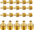 (20-Pack) PEX Fittings, Pex 1/2"x3/4" Male Threaded NPT Adapter, Brass Crimp Fittings, for PEX Tubing Pipe Plumbing, ASTM F1807